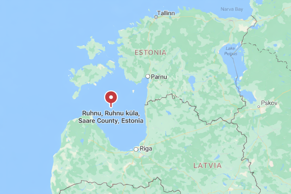Covering just 11.9 square kilometres, Ruhnu lies in the Gulf of Riga, geographically closer to the Latvian coast than to mainland Estonia.