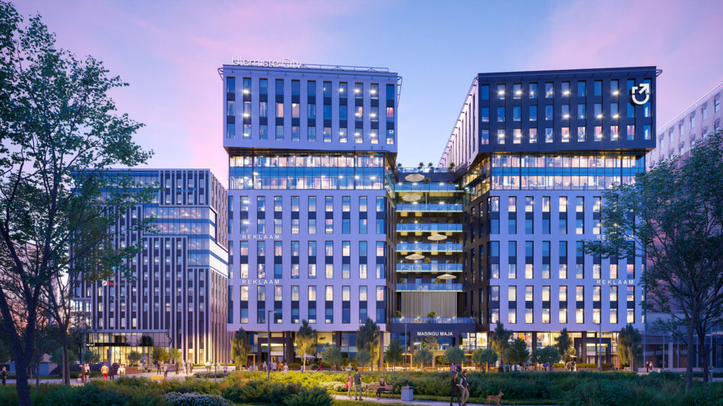 The proposed buildings in Ülemiste City. The visual by Mainor Ülemiste.