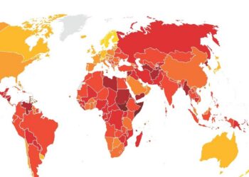 Estonia is one of the least corrupt countries in the world. Map by Transparency International.