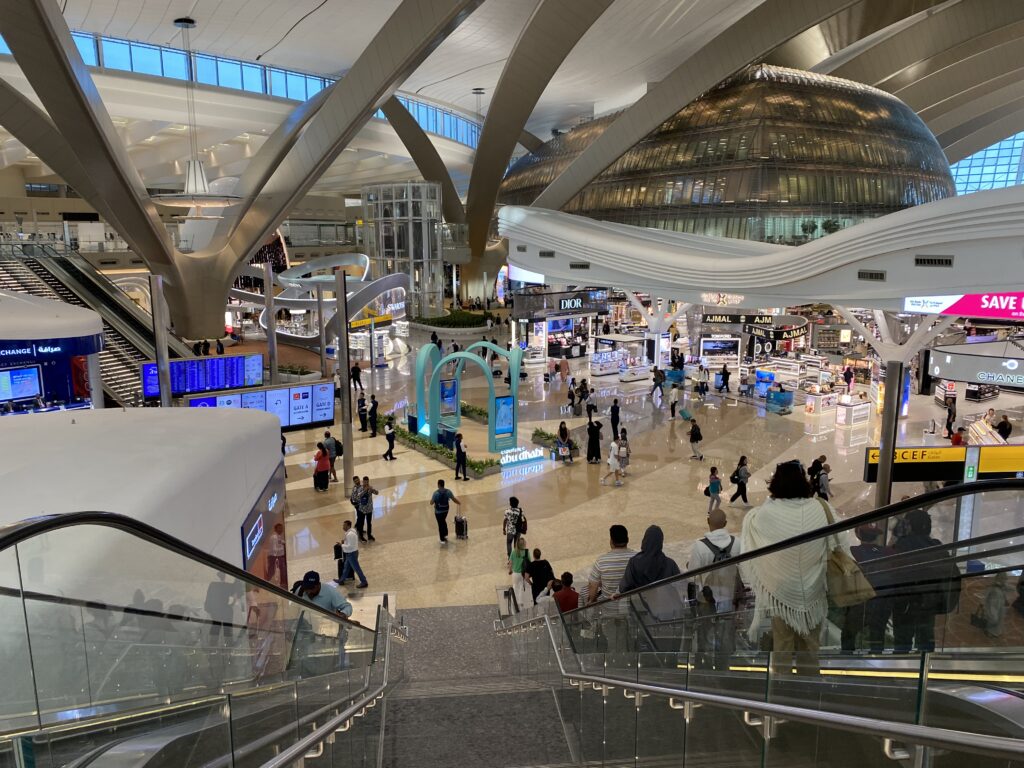 Terminal A of Zayed International Airport in Abu Dhabi, United Arab Emirates; the airport was hit by an Iranian drone on 28 February 2026. Photo: Vincent van Zeijst / CC BY-SA 4.0 licence.