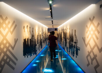 Participants in the Global Estonian Internship Programme during a visit to the Estonian National Museum in Tartu, where the group explored Estonia’s cultural history and heritage. Photo: Global Estonian.