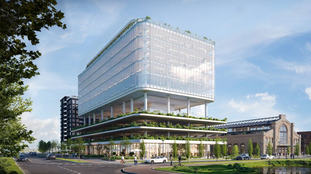 The Volta quarter in Tallinn, a former factory site now being redeveloped into a mixed-use district. Rendering by Endover.