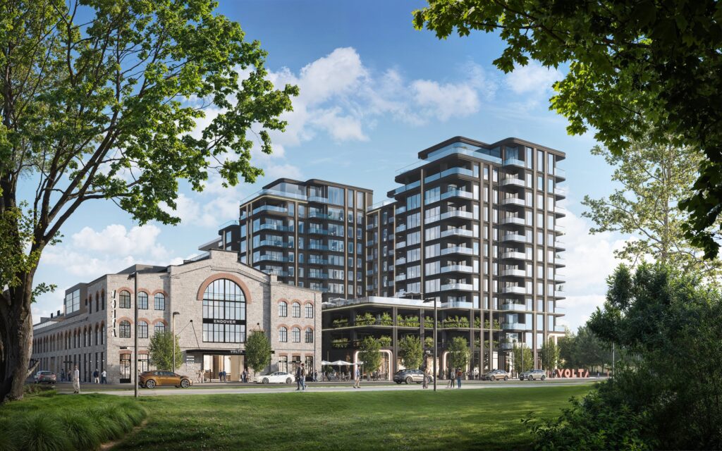 The Volta quarter in Tallinn, a former factory site now being redeveloped into a mixed-use district. Rendering by Endover.