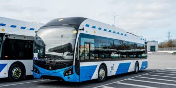 One of the new battery-powered trolleybuses delivered to Tallinn by Škoda Group in April 2026. Photo by Ellen Rudi.