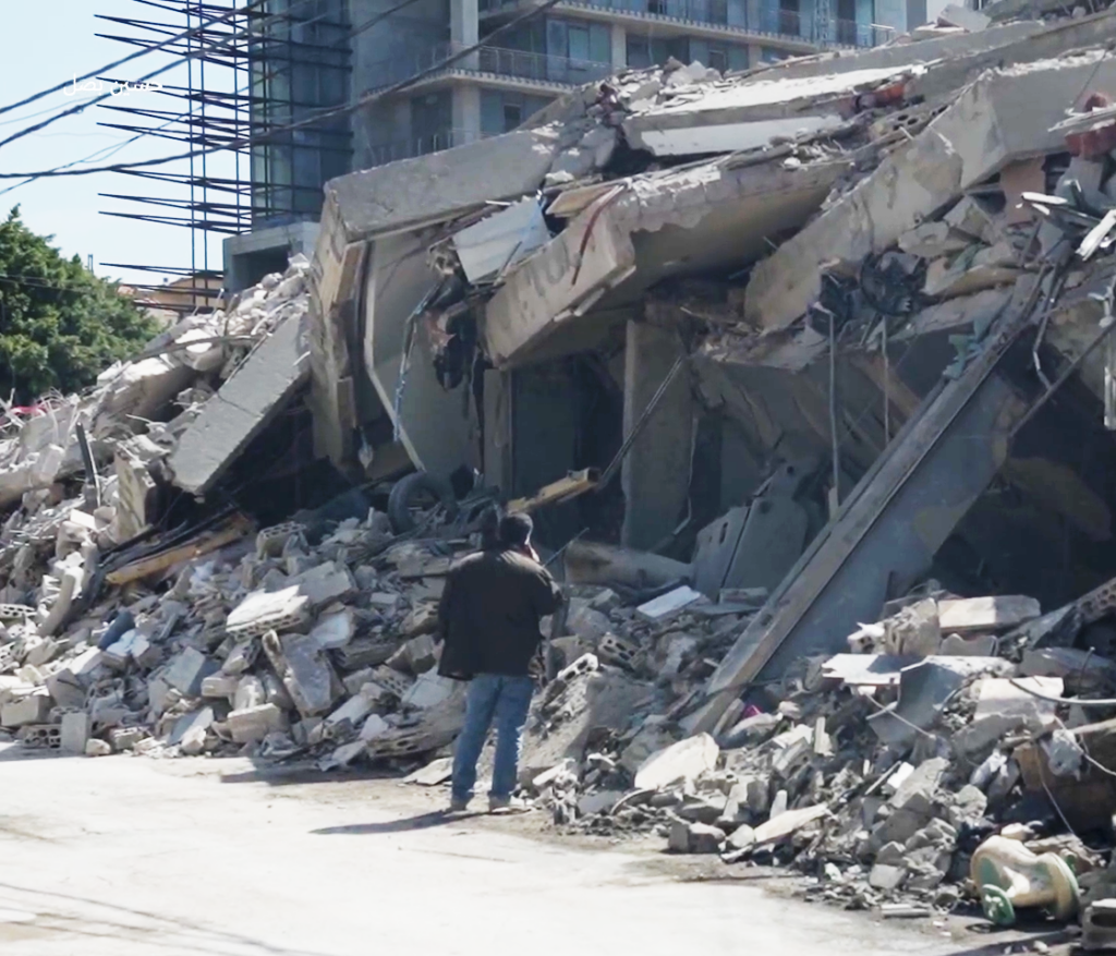 The aftermath of Israeli airstrikes on Beirut’s Bachoura neighbourhood on 18 March 2026. Photo: Megaphone / CC BY 4.0.