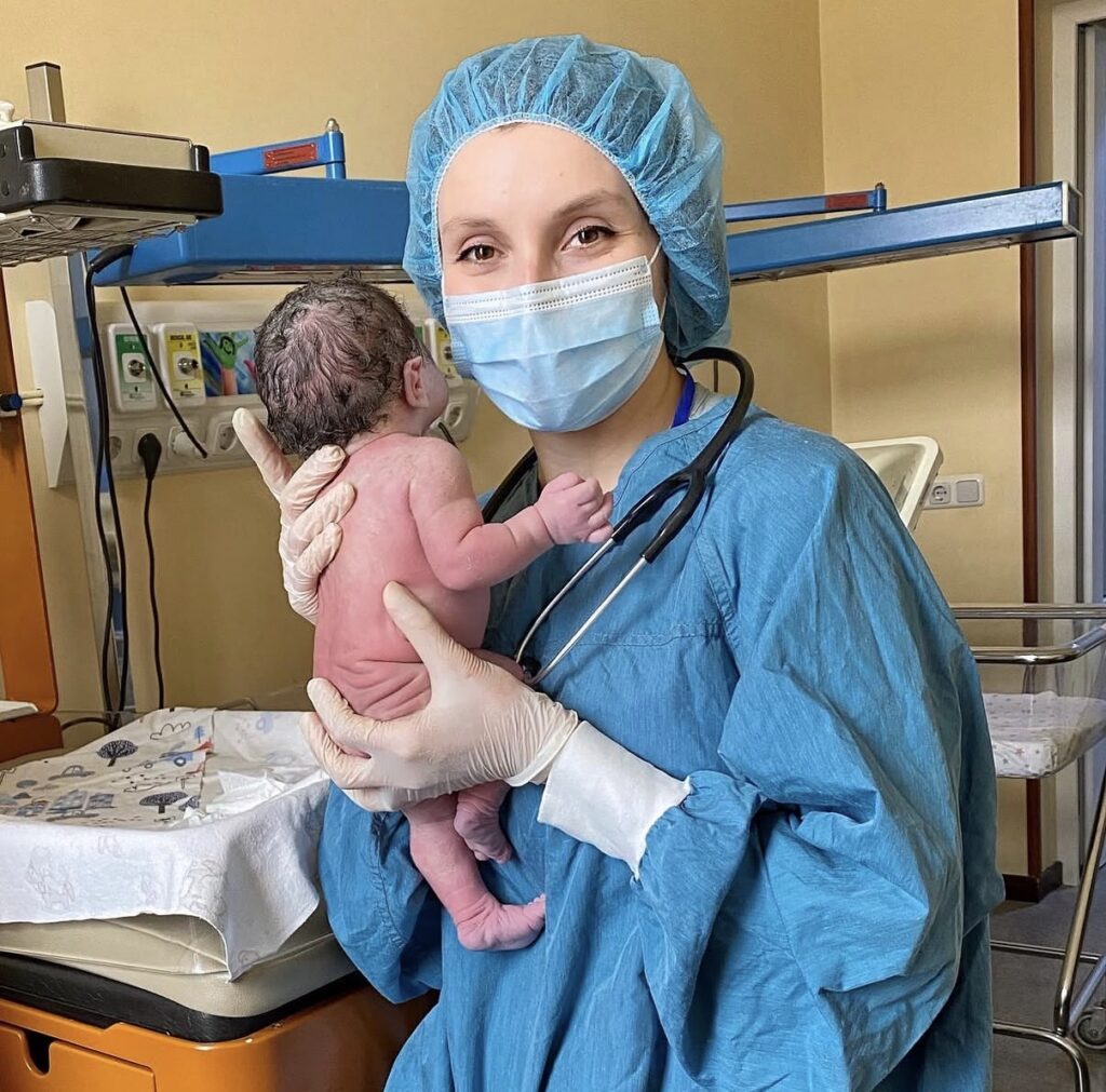 Before moving to Estonia, Aida Danielyan worked as a neonatologist, caring for newborns in intensive care. Private collection.