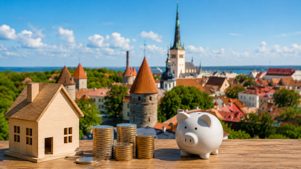 Household net wealth in Estonia rose to €103,300 in 2024, according to the Bank of Estonia, with real estate remaining the main pillar of family assets. Image: AI-generated image.