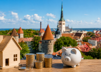 Household net wealth in Estonia rose to €103,300 in 2024, according to the Bank of Estonia, with real estate remaining the main pillar of family assets. Image: AI-generated image.