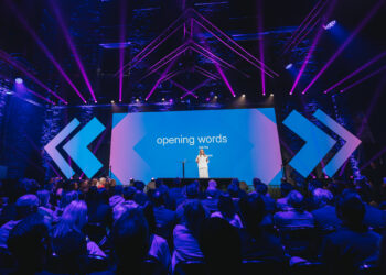 Latitude59’s main stage at Kultuurikatel, where the conference opened with a focus on the New Nordics, AI and global startup cooperation. Photo: Latitude59.