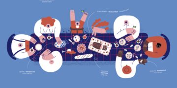 An illustration by Estonian artist Kristina Tort, featured in Baltic Island, a showcase of Baltic illustration and animation at Tokyo’s Spiral Gallery.