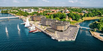 A visualisation of the planned Old Harbour quarter in Pärnu, where a new marina is expected to accommodate yachts up to 120 metres long. Image by Vanasadama Arendus.