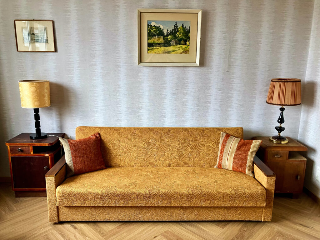 Aaron James Wendland’s restored Soviet-era Tallinn apartment, furnished with pieces collected from across Estonia. Photo: Aaron James Wendland.