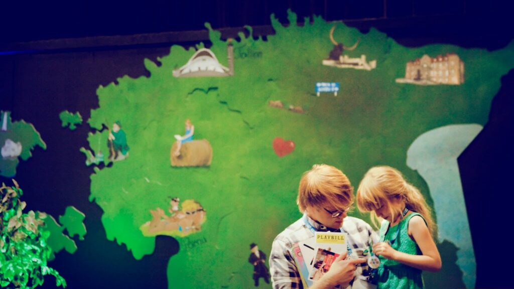 Children explore a map of Estonia at the West Coast Estonian Days in San Francisco in 2013. Photo by Kiino Villand.