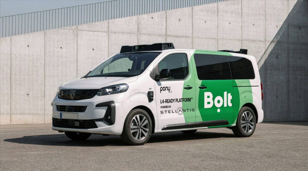 Bolt is to test a self-driving vehicle in Luxembourg, powered by Chinese Pony.ai technology and a Stellantis-built minivan. Photo by Bolt.