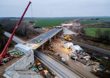 Rail Baltica construction work in Estonia, where visible progress has not quietened concerns over the project’s costs and timetable. Photo: Rail Baltica.