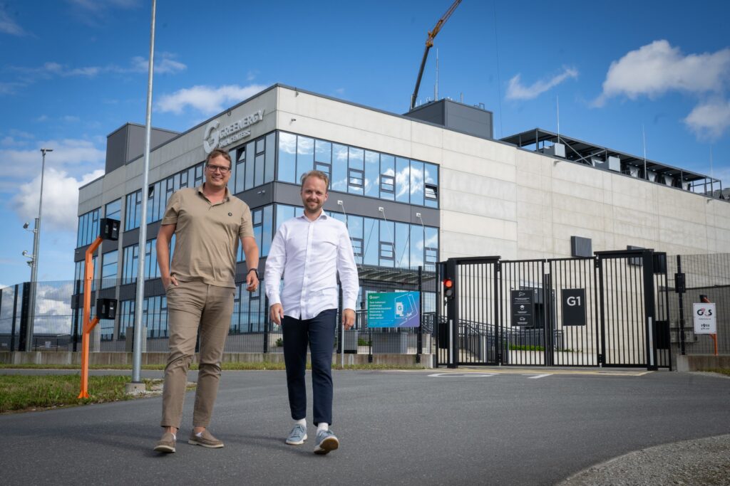 Tensor Estate co-founders Martin Salo (left) and Miko Niinemäe outside Greenergy Data Centers in Hüüru. Photo by Raigo Pajula.