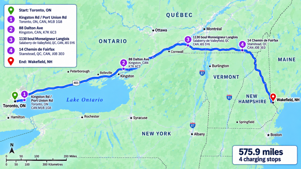 And this is the map of my journey back from Toronto. Image by ChatGPT.