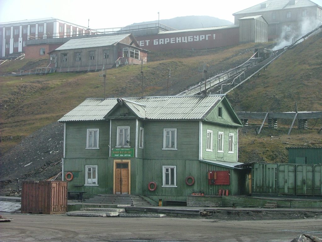 The dock house in Barentsburg, a Russian coal-mining settlement on Norway’s Svalbard archipelago. Photo: Wikimedia Commons.